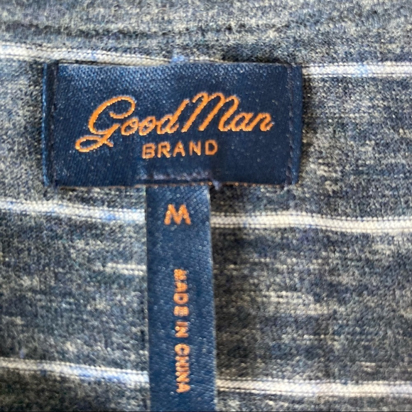 GoodMan Striped Short Sleeve Top Blue Medium - Picture 4 of 9